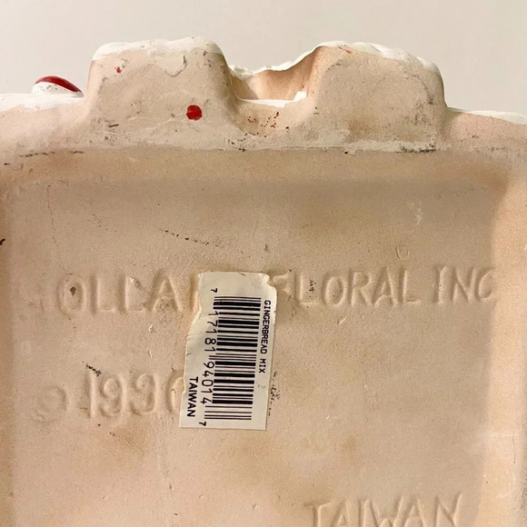 Vintage 1990  Holland Floral Planter Gingerbread Man House Candycane Taiwan - Picture 13 of 14